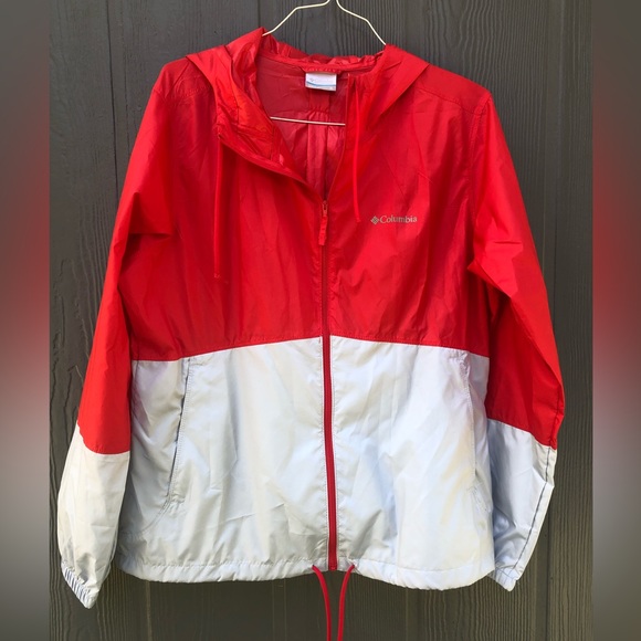 Columbia Other - Columbia Mens windbreaker red & white size XL